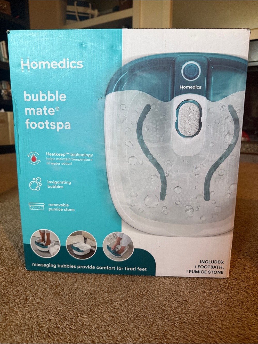 Homedics Bubble Mate Foot Spa Gift Set NEW in Box w/Extras!!